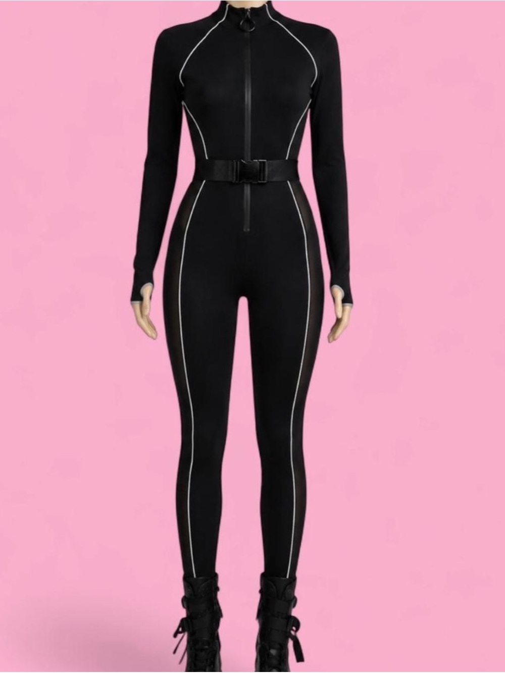 Poster Grl Hashtag Executive Suite Reflective Catsuit Black XXS